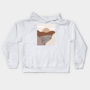 Boho Abstract Artl Landscape Sunset Mountains Design Kids Hoodie